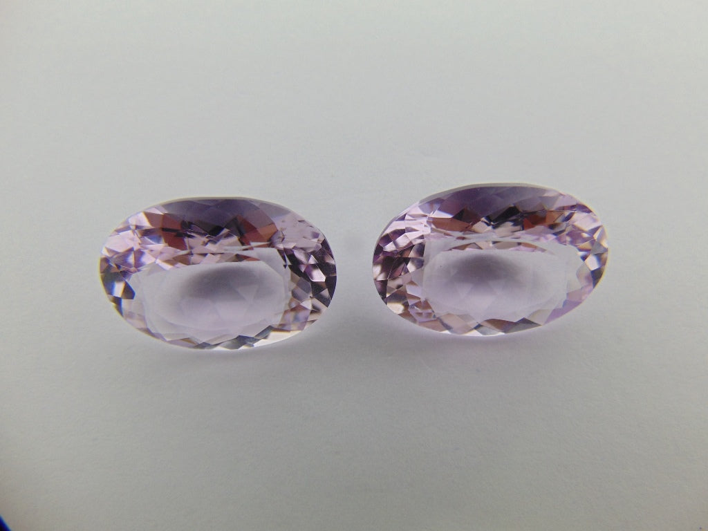 21.90ct Amethyst Rose France Pair 18x15mm