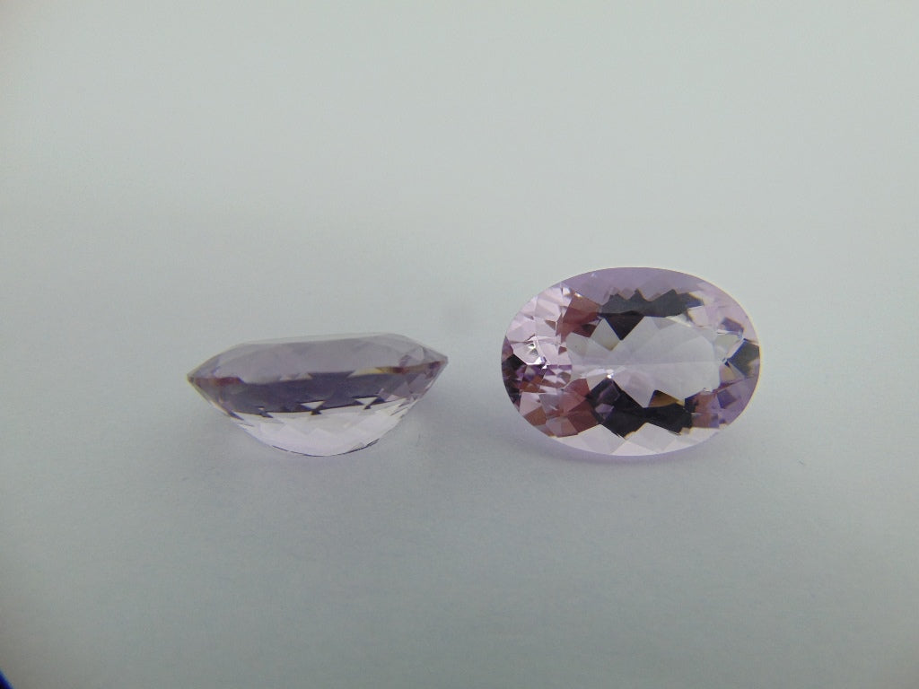 21.90ct Amethyst Rose France Pair 18x15mm