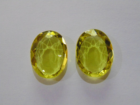 44.50ct Quartz (Green Gold) Pair