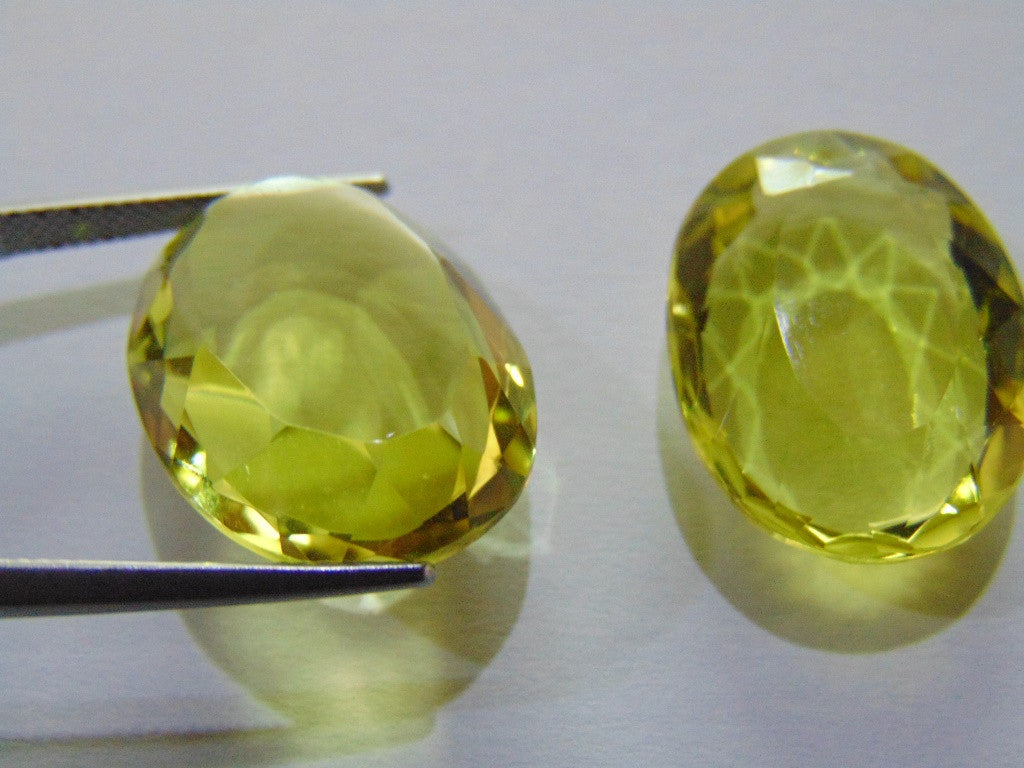 44.50ct Quartz (Green Gold) Pair