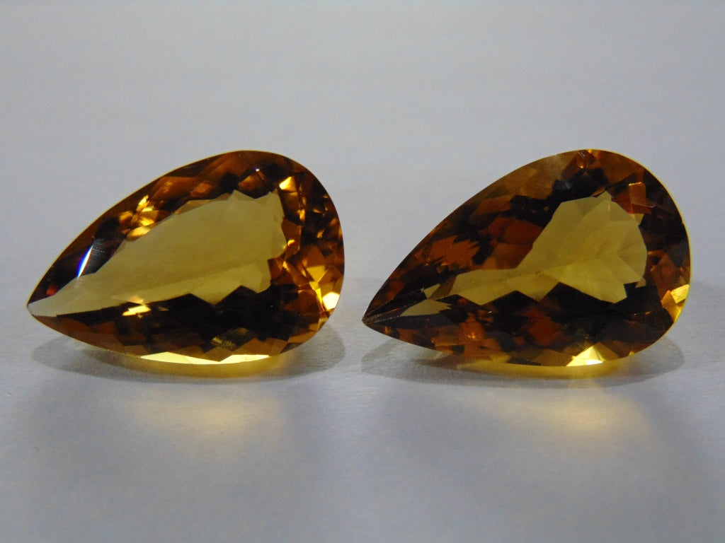 36.50ct Citrine Pair 24x15mm