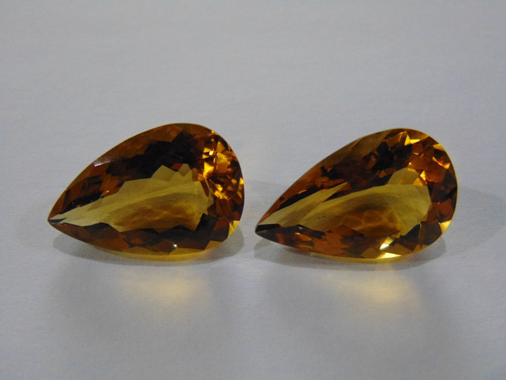 36.50ct Citrine Pair 24x15mm