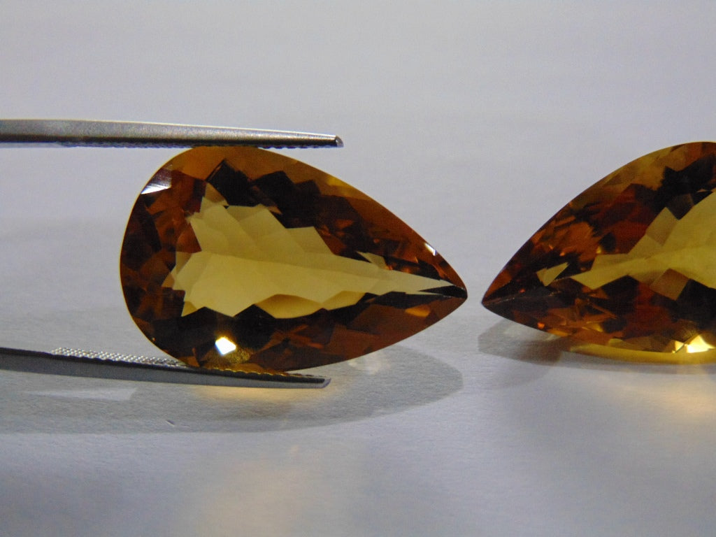 36.50ct Citrine Pair 24x15mm