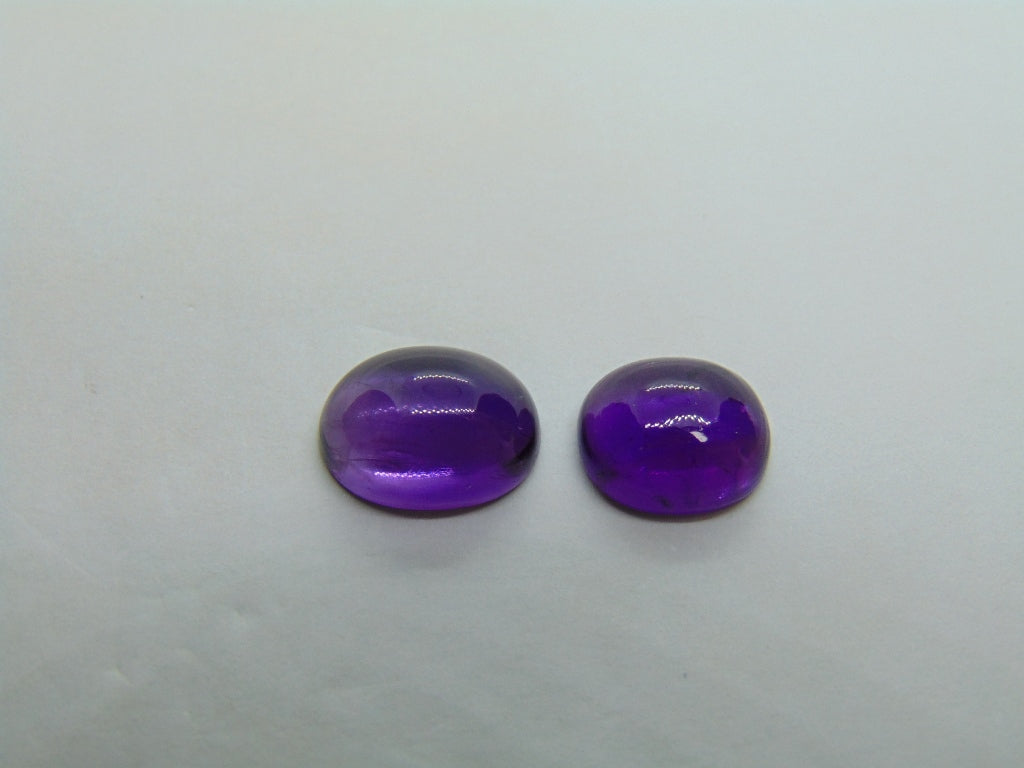 6.49ct Amethyst Cabochon 11x9mm 10x8mm