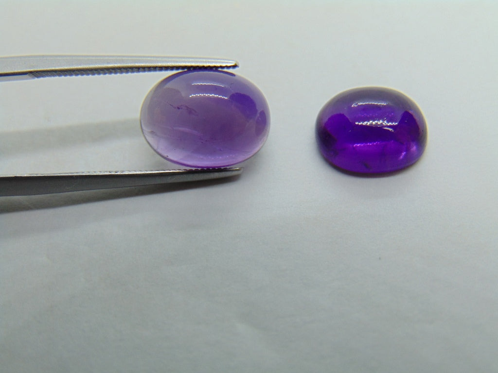 6.49ct Amethyst Cabochon 11x9mm 10x8mm