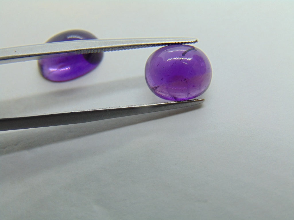 6.49ct Amethyst Cabochon 11x9mm 10x8mm