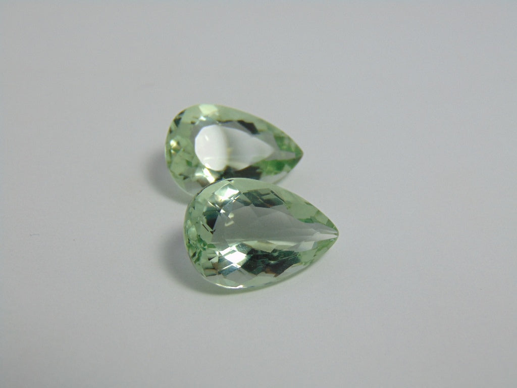 Prasiolita de 33,40 cts (par)