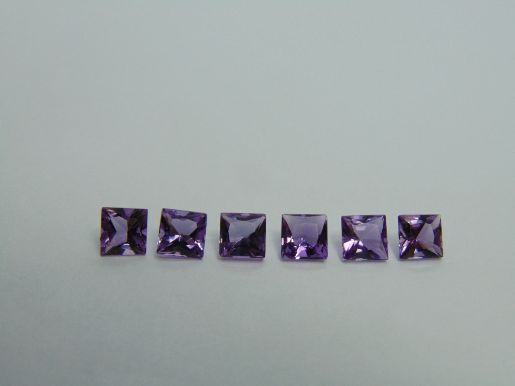 Ametistas calibradas de 5,85 ct 6 mm