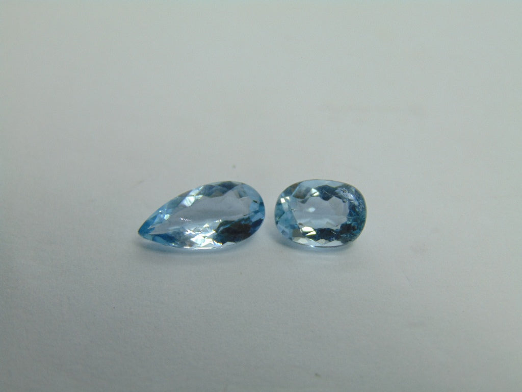 3.20ct Aquamarine 12x6mm 9x6mm