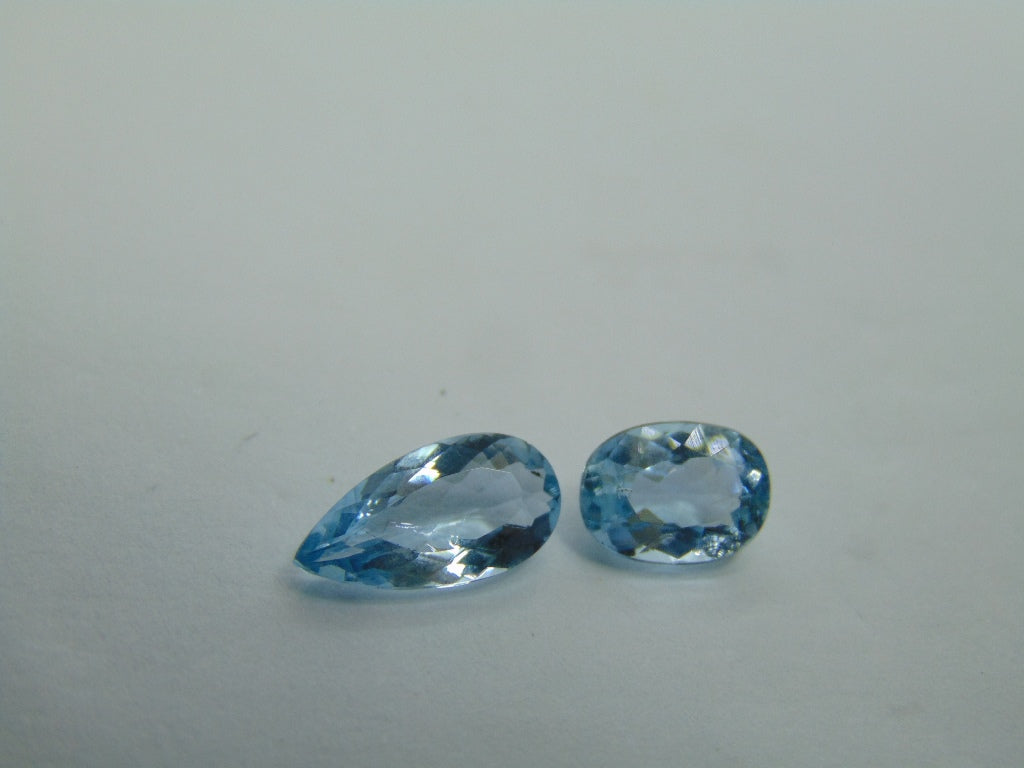 3.20ct Aquamarine 12x6mm 9x6mm