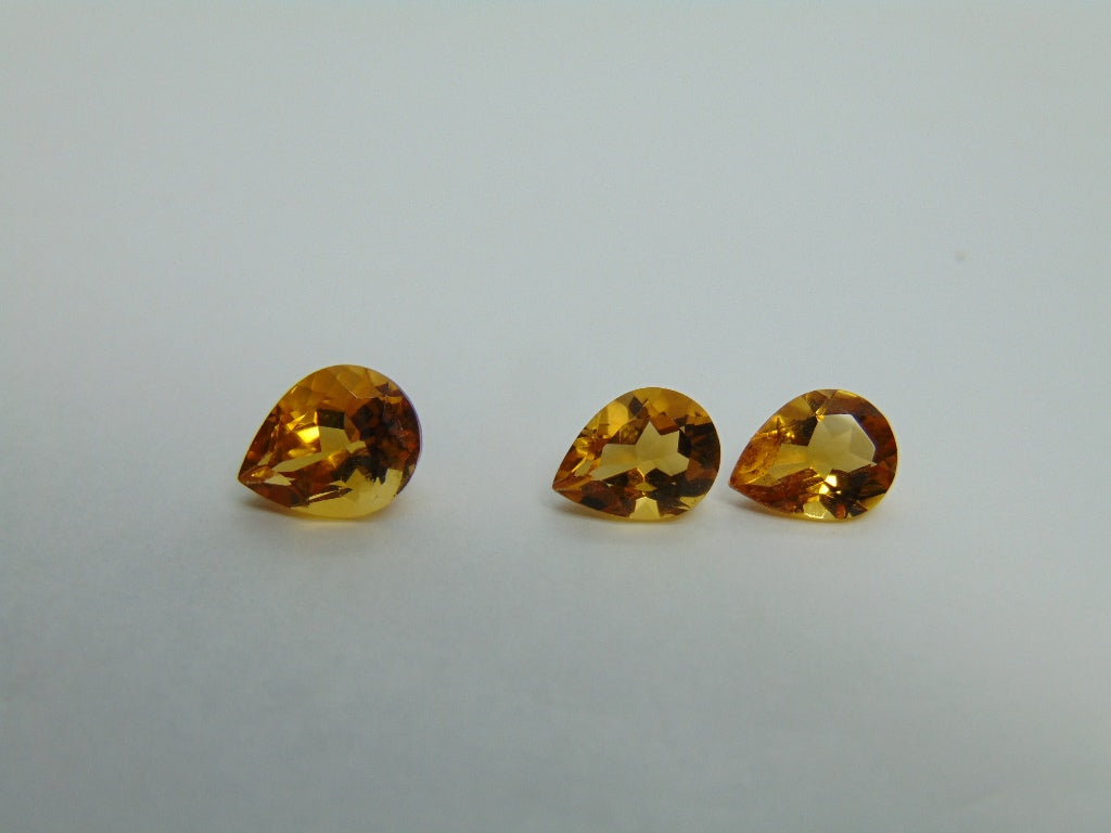 Conjunto Citrino 5,34ct 10x8mm 9x7mm