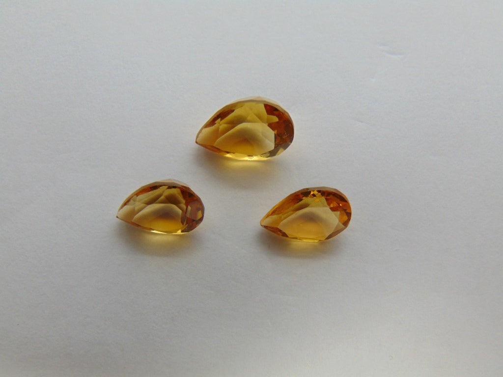 Conjunto Citrino 5,34ct 10x8mm 9x7mm