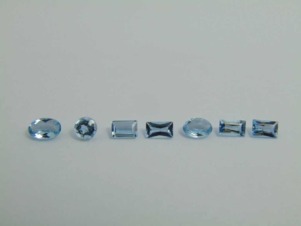 2.08ct Água-marinha 5x4mm 6x4mm 4mm 4,5x3mm 5x3mm 5x3mm 5x3mm