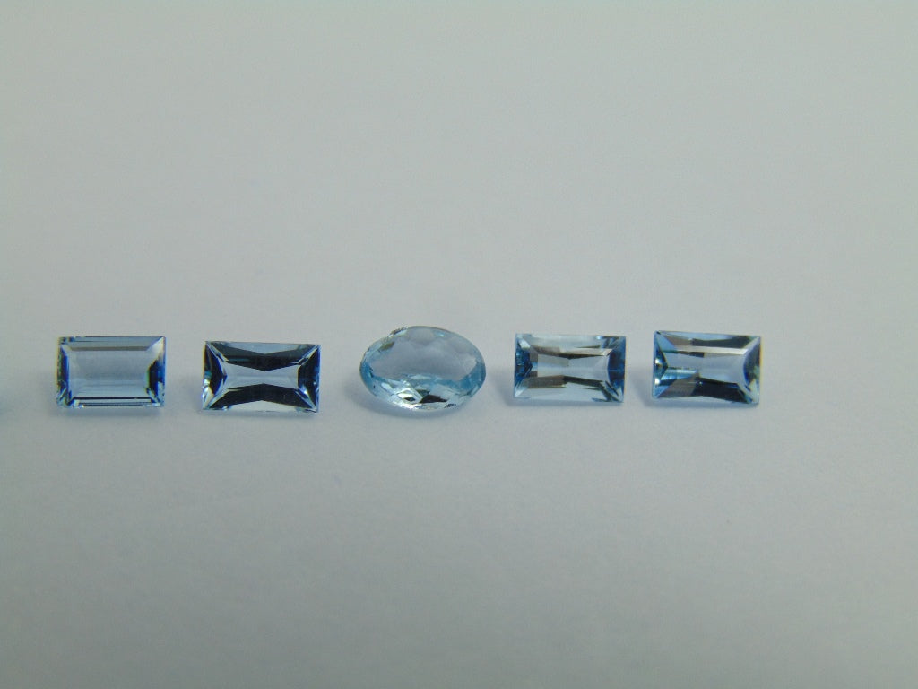 2.08ct Aquamarine 5x4mm 6x4mm 4mm 4.5x3mm 5x3mm 5x3mm 5x3mm