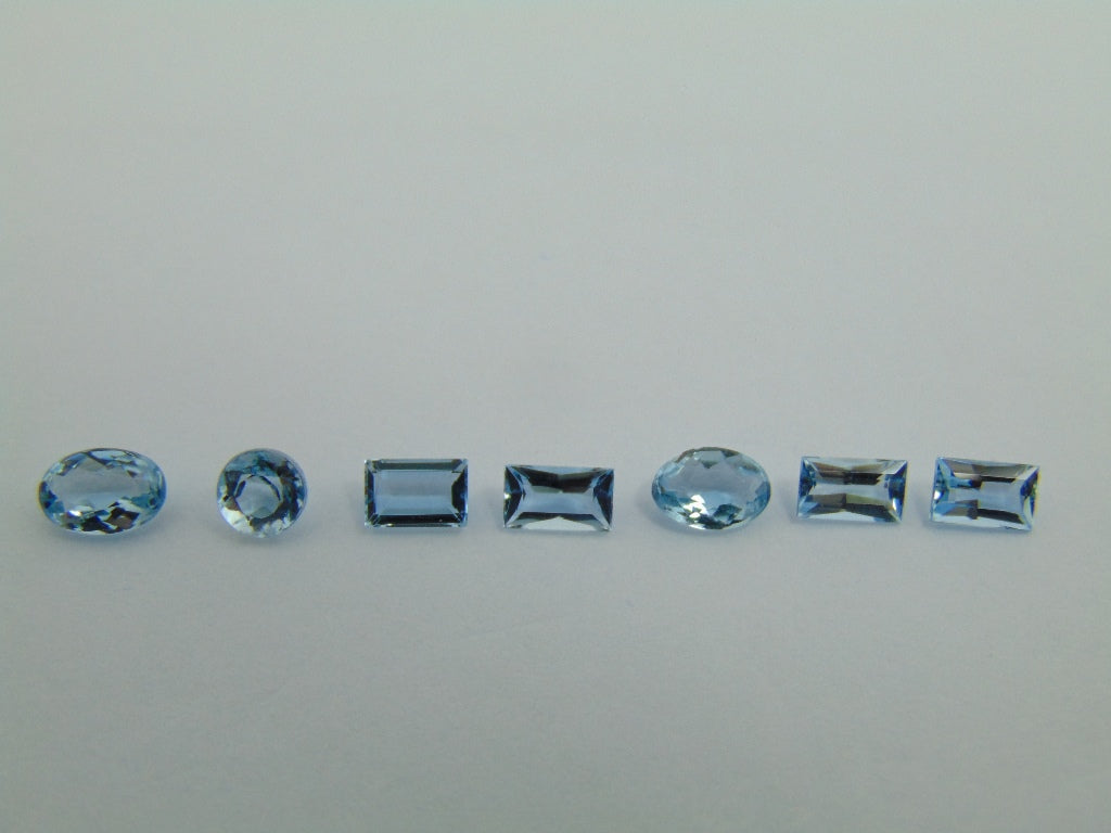 2.08ct Água-marinha 5x4mm 6x4mm 4mm 4,5x3mm 5x3mm 5x3mm 5x3mm