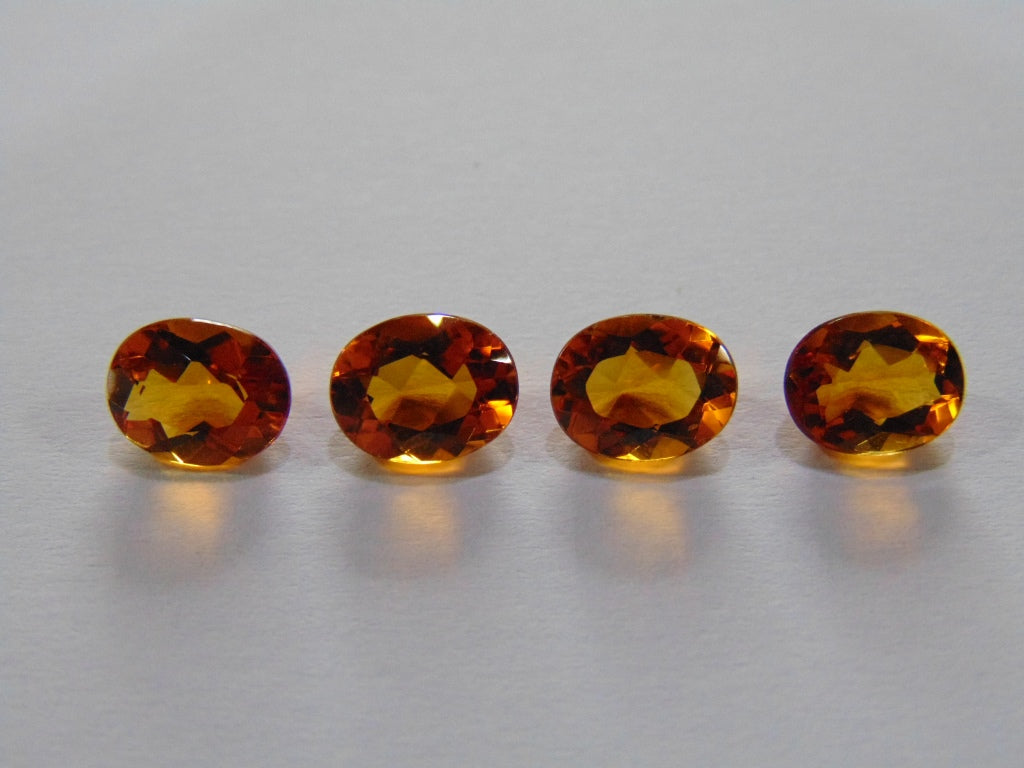 Pares calibrados de citrino 7,20ct 9x7mm