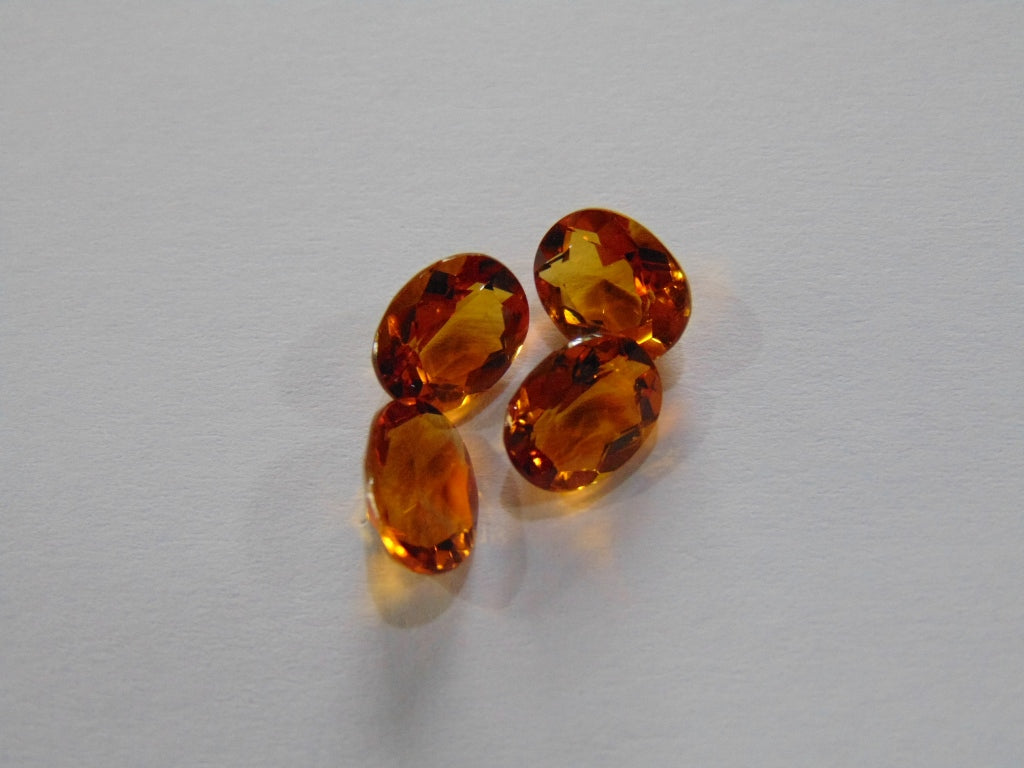 Pares calibrados de citrino 7,20ct 9x7mm