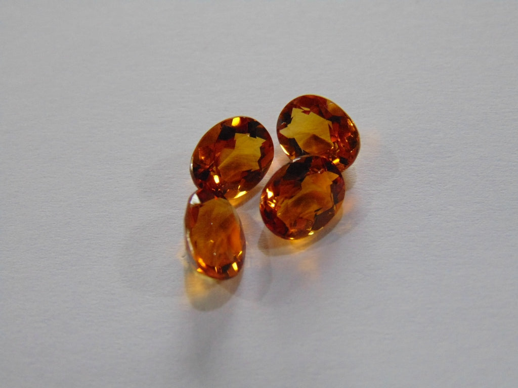 Pares calibrados de citrino 7,20ct 9x7mm