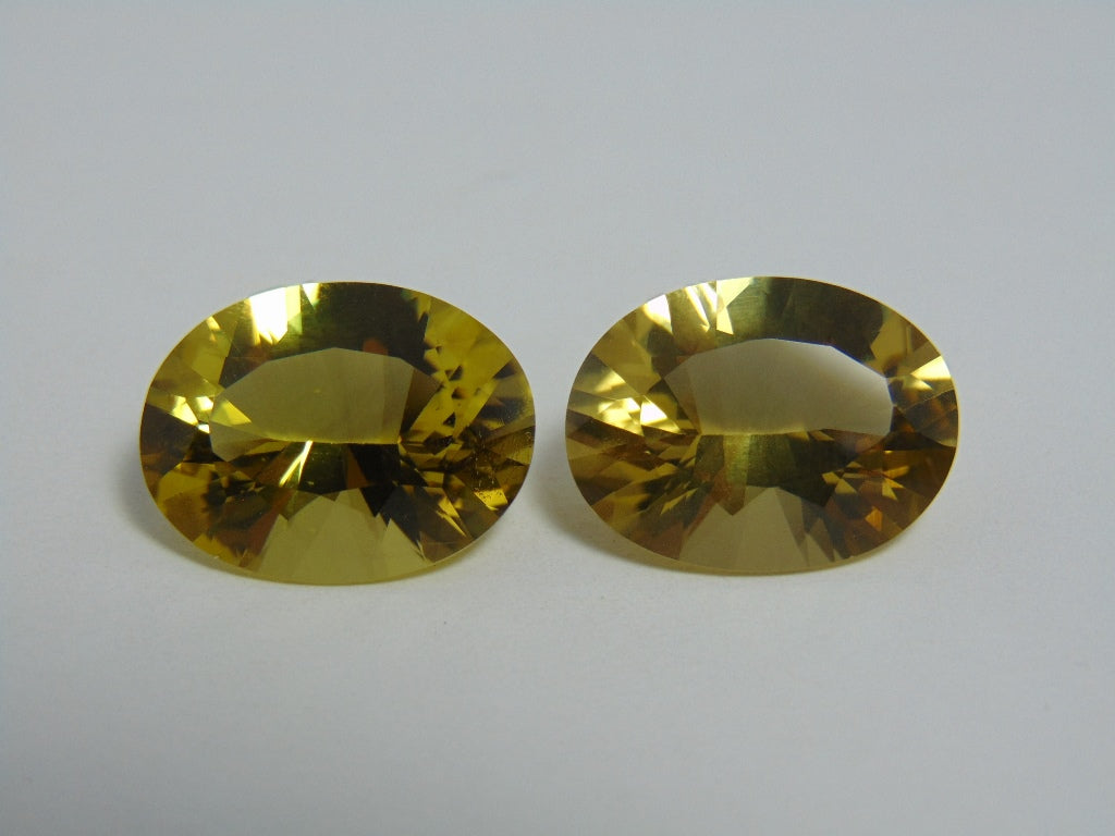 Par de quartzo (ouro verde) de 30,20 cts