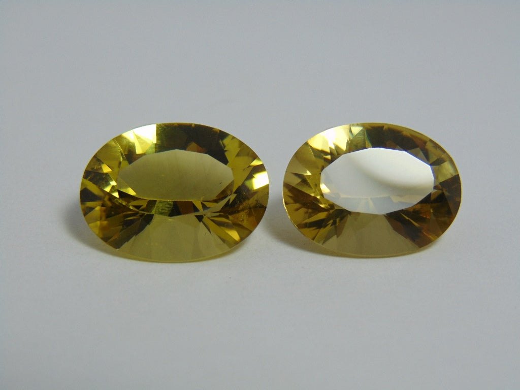 Par de quartzo (ouro verde) de 30,20 cts