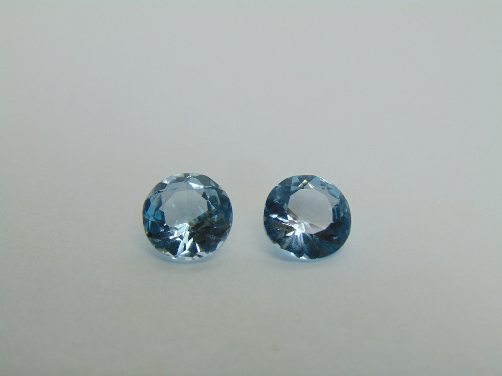 Par de Topázios 7,15ct 9mm