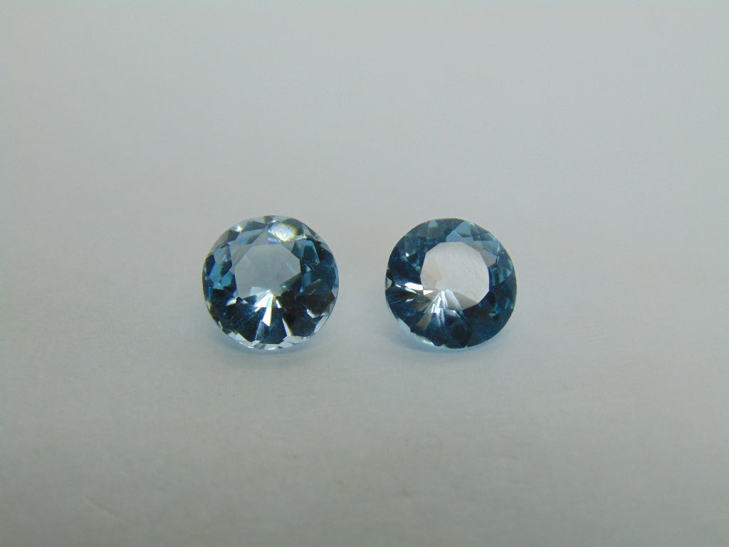 Par de Topázios 7,15ct 9mm