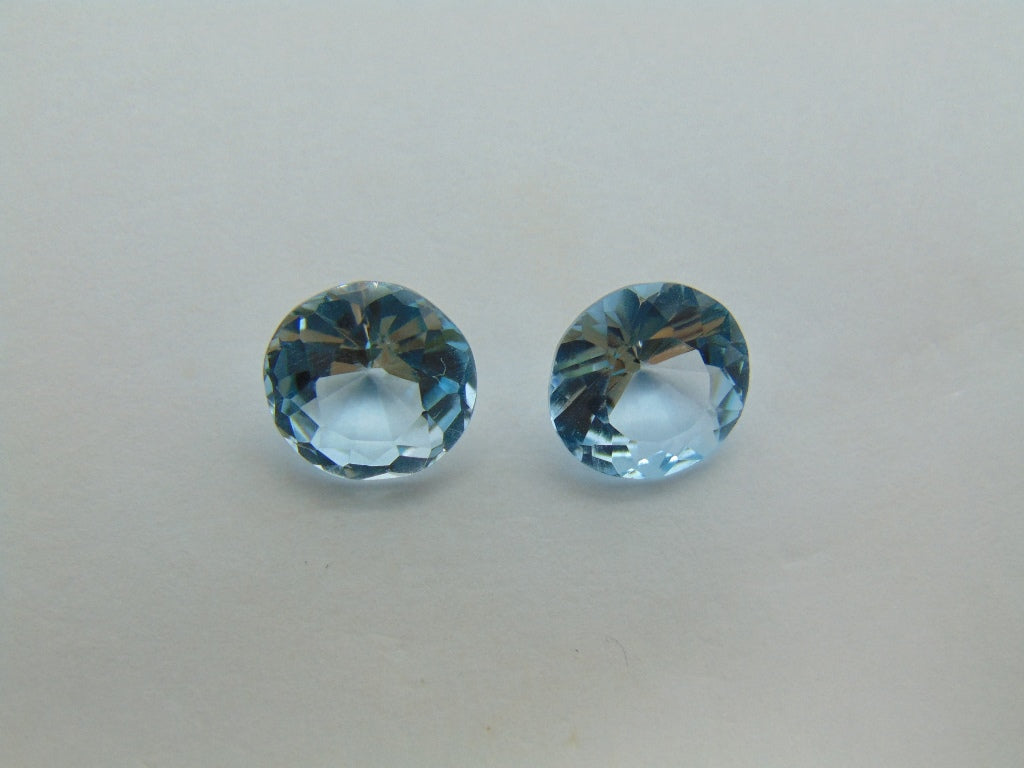 Par de Topázios 7,15ct 9mm