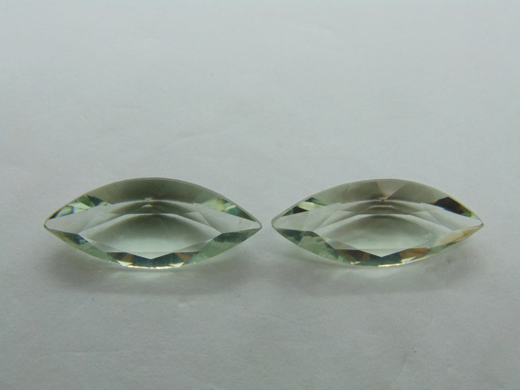 7.75ct Prasiolite Pair 18x8mm