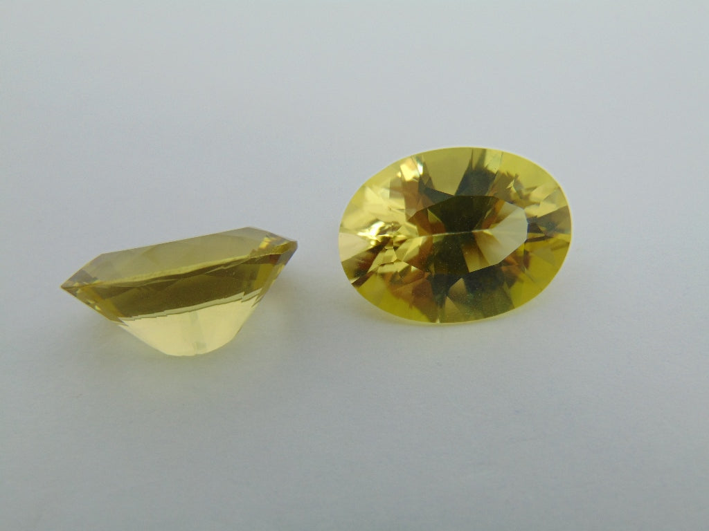Par de quartzo (ouro verde) de 29 quilates